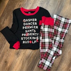 The Children's Place Black and Red Holiday Pajama Set- unisex